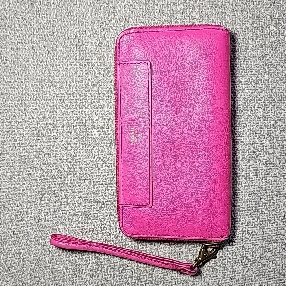 Fossil Pink wristlet